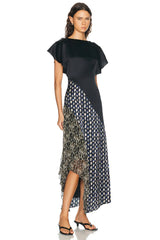STAUD- Fawn Silk Dress- Black Multi