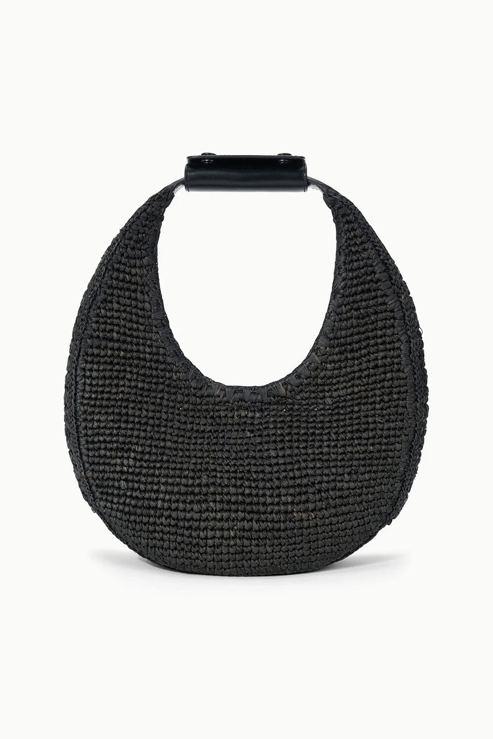 STAUD Moon Raffia Tote Bag Black