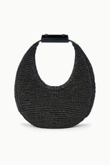 STAUD Moon Raffia Tote Bag Black
