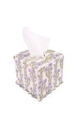 Inner Child Scallop Tissue Box Cover in Forget Me Not Blockprint