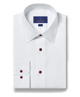 David Donahue - Super Fine Twill Dress Shirt Barrel Cuff Trim Fit -