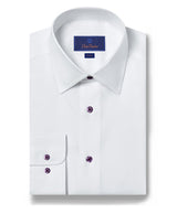 David Donahue - Super Fine Twill Dress Shirt Barrel Cuff Trim Fit -