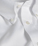 David Donahue - White Pinpoint Oxford Non-Iron Dress Shirt Barrel Cuff  Trim Fit  - White