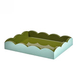 Addison Ross- 11x8 Scallop Tray- Eau de Nil/Kha