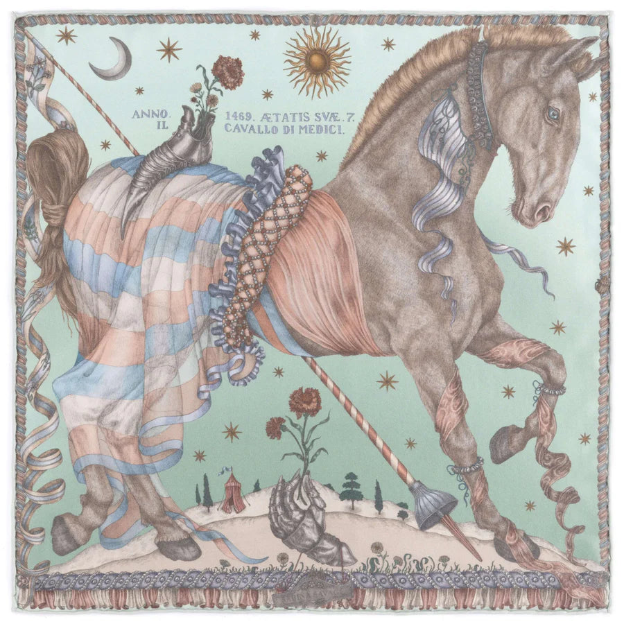 Sabina Savage - The Celestial Steed Silk Twill 42 - Celadon/Salt