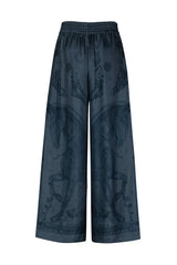 Sabina Savage - The Celestial Steed Loose Silk Lounge Trousers - Mercury/Moonstone