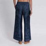 Sabina Savage - The Celestial Steed Loose Silk Lounge Trousers - Mercury/Moonstone
