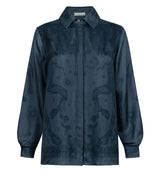 Sabina Savage - The Celestial Steed Silk Oxford Shirt - Mercury/Moonstone