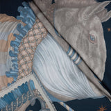 Sabina Savage - The Celestial Steed Wool Silk Shawl 135 - Mercury/Moonstone