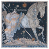 Sabina Savage - The Celestial Steed Wool Silk Shawl 135 - Mercury/Moonstone
