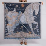 Sabina Savage - The Celestial Steed Wool Silk Shawl 135 - Mercury/Moonstone