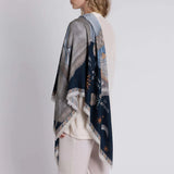 Sabina Savage - The Celestial Steed Wool Silk Shawl 135 - Mercury/Moonstone