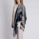 Sabina Savage - The Celestial Steed Wool Silk Shawl 135 - Mercury/Moonstone