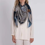 Sabina Savage - The Celestial Steed Wool Silk Shawl 135 - Mercury/Moonstone