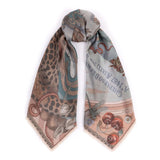 Sabina Savage - The Medici Cheetah Cashmere Shawl 135 - Morello/Mint
