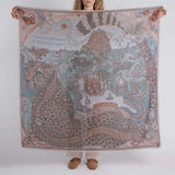 Sabina Savage - The Medici Cheetah Cashmere Shawl 135 - Morello/Mint