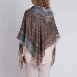 Sabina Savage - The Medici Cheetah Cashmere Shawl 135 - Morello/Mint