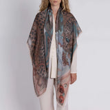 Sabina Savage - The Medici Cheetah Cashmere Shawl 135 - Morello/Mint
