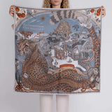 Sabina Savage - The Medici Cheetah Silk Twill 90 - Musk/Maraschino