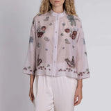 Sabina Savage - The Medici Cheetah Cotton/Silk Shirt - Morello/Mint