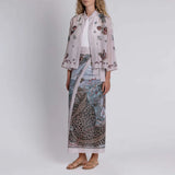 Sabina Savage - The Medici Cheetah Cotton/Silk Shirt - Morello/Mint
