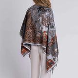 Sabina Savage - The Medici Cheetah Silk Slipover Top - Blue
