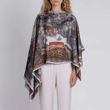Sabina Savage - The Medici Cheetah Silk Slipover Top - Blue