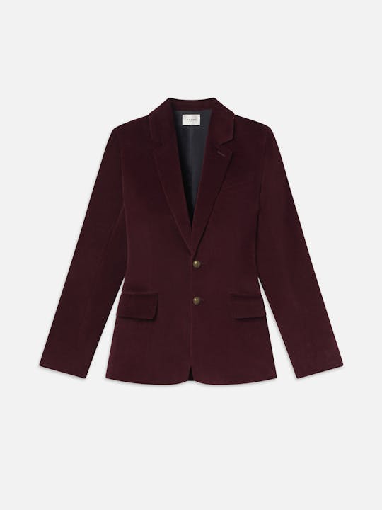 Frame - Everyday Velvet Blazer in Wine