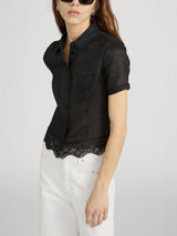FRAME - The Embroidered Seaside Shirt - Black