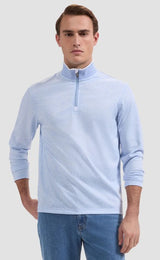 Bugatchi - Quarter Zip Knit - Air Blue