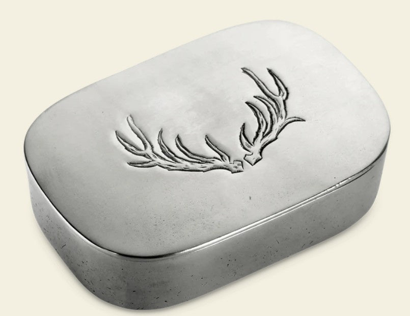 MATCH - Simple Covered Antler Box 4.7" L X 3.1" W X 1.4" H - 1288.5