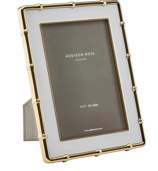 ADDISON ROSS - Bamboo Photo Frame 5X7 - White/Gold