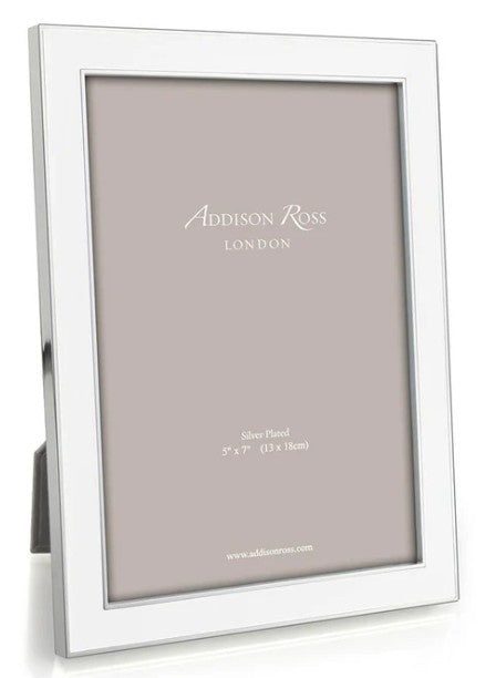 ADDISON ROSS - White Enamel & Silver Frame 5x7