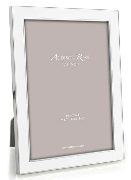 ADDISON ROSS - White Enamel & Silver Frame 4x6