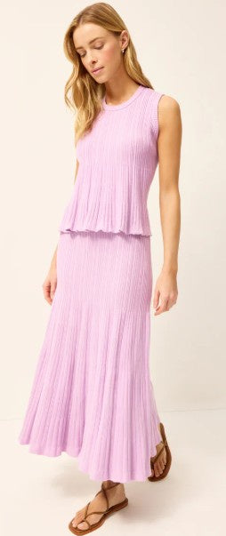 Marie Oliver - AXEL SKIRT -  Flared Rib Knit Midi Skirt - Purple