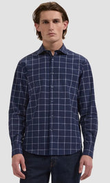 Bugatchi - Axel Windowpane L/S Shirt - Navy