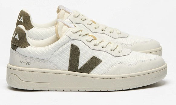 Veja V 90 B Mesh Sneaker - White/ Khaki