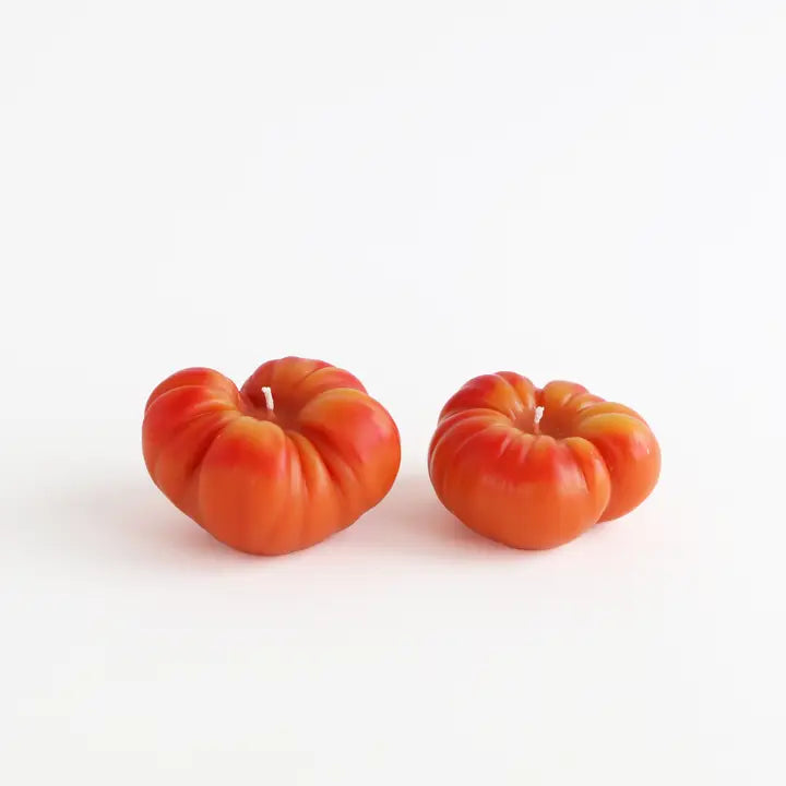 Small Orange Heirloom Tomato Beeswax Candle
