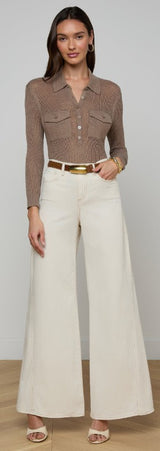 L'Agence Beau Wide Leg Jean - Macadamia