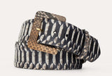 W. Kleinberg - 2" Python Belt with Covered Buckle - Matte BC Mink Multi Diamond