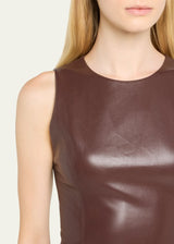 Alice + Olivia - Lena Vegan Leather Mini Dress - Espresso