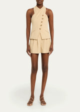 Veronica Beard Pacey Top in Stone Khaki