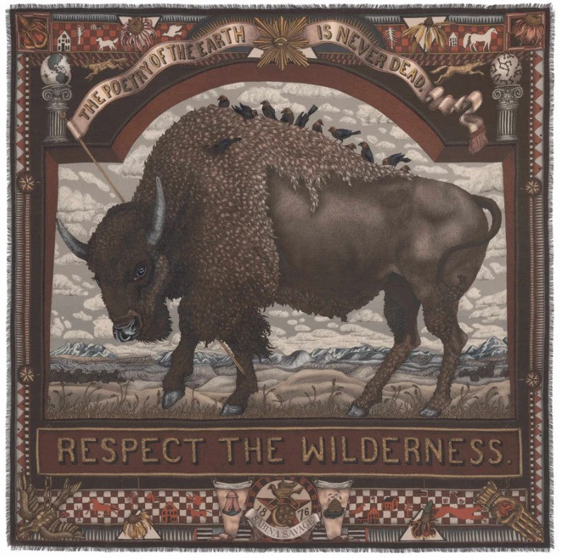 Sabina Savage - Secrets of The Bison Silk Twill Square (53")