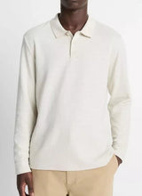 Vince - Men's - Heathered Double-Face Cotton-Blend Polo Shirt - - Heather Blanco