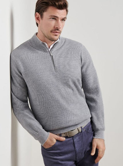 Peter Millar - West Quarter-Zip Sweater - British Grey