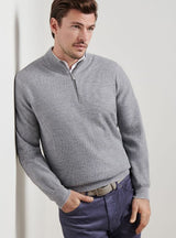 Peter Millar - West Quarter-Zip Sweater - British Grey