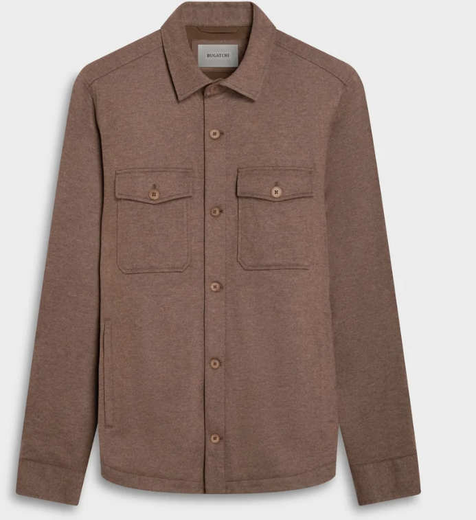 Bugatchi - Solid Shirt Jacket - Tobacco