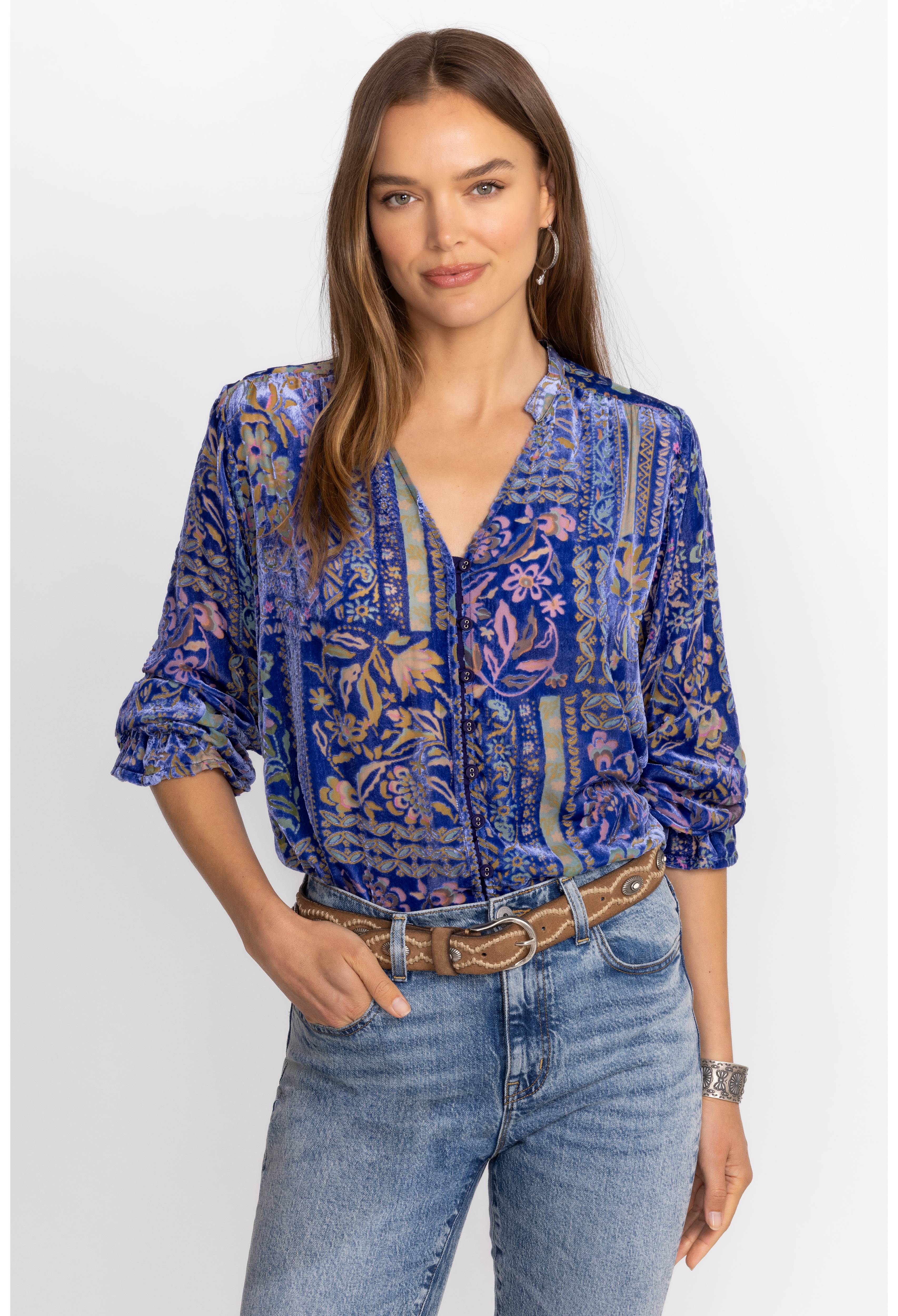 Johnny Was - Joasie Burnout Blouse - Persephone