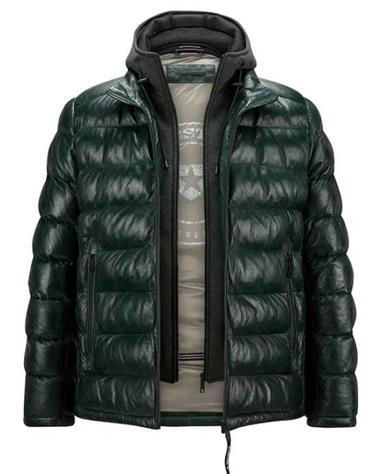 Milestone - Callisto- Leather/Sheepskin Sorona® Jacket -  Dark Green