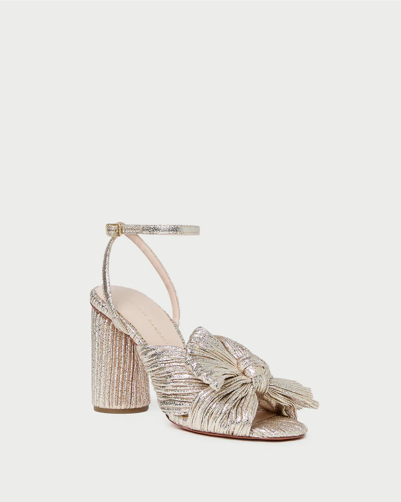Loeffler Randall- Camellia Pleated Knot Heel- Champagne